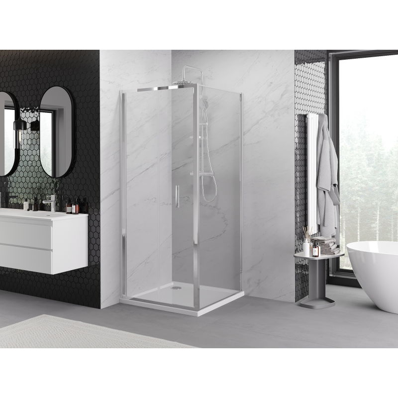 Mexen Exo cabine de douche pliable 95 x 95 cm, transparent, chromé - 816-095-095-01-00