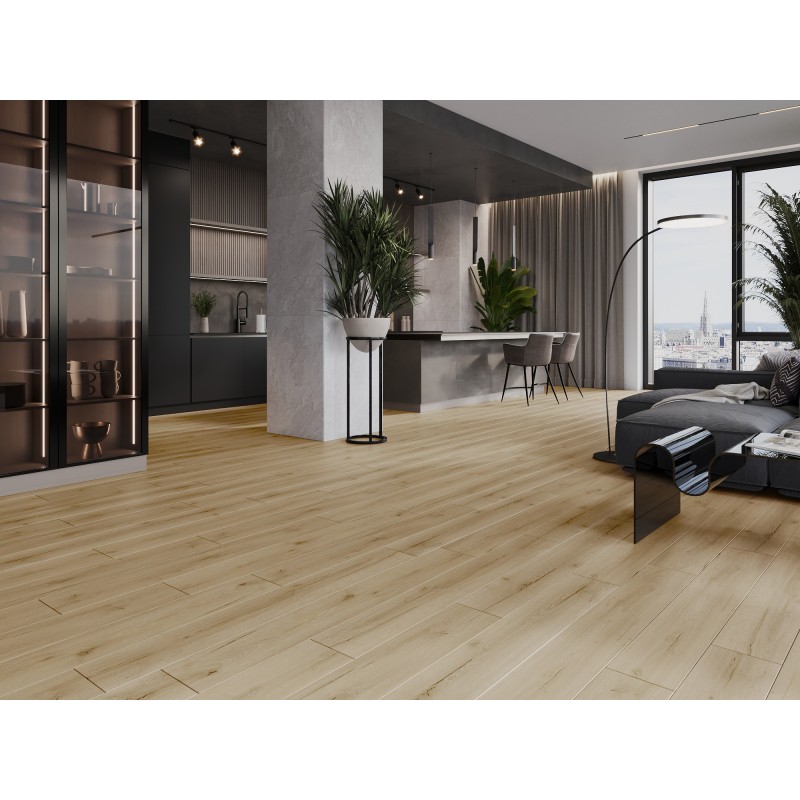 Mexen Buffalo panneaux vinyles 1227 x 187 mm LVT Dryback 2,5 mm, sous-couche PVC, 4 V-Joint, Chêne - F1307-1227-187-255-4V1-01