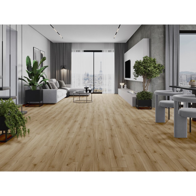 Mexen Buffalo panneaux vinyles 1227 x 187 mm LVT Dryback 2,5 mm, sous-couche PVC, 4 V-Joint, Chêne - F1307-1227-187-255-4V1-01