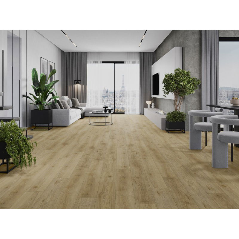Mexen Charter Oak panneaux en vinyle 1227 x 187 mm LVT Dryback 2,5 mm, sous-couche PVC, 4 V-Joint, Chêne