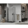 Mexen Lima cabine de douche pliante 80 x 80 cm, transparent, noir + receveur de douche Flat, noir - 856-080-080-70-00-4070B