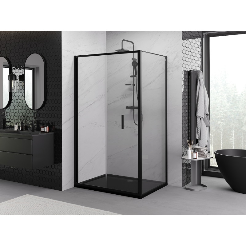 Mexen Exo-F cabine de douche pliante 80 x 75 cm, transparent, noir - 816-080-075-70-00