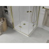 Mexen Lima Duo cabine de douche pliante 70 x 70 cm, transparent, dorée + receveur Flat - 856-070-070-50-02-4010G