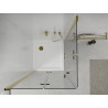 Mexen Lima Duo cabine de douche pliante 70 x 70 cm, transparent, dorée + receveur Flat - 856-070-070-50-02-4010G