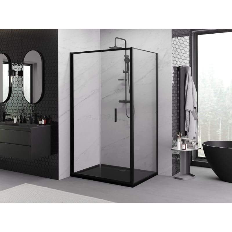 Mexen Exo cabine de douche pliante 90 x 80 cm, transparent, noir - 816-090-080-70-00