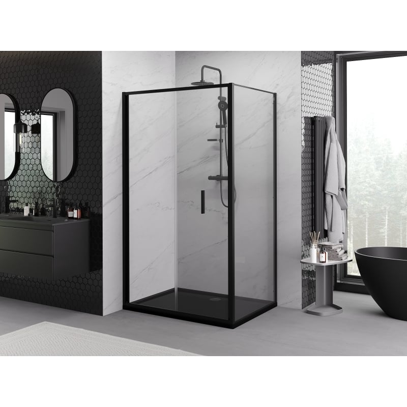 Mexen Exo-F cabine de douche pliante 100 x 95 cm, transparent, noir - 816-100-095-70-00