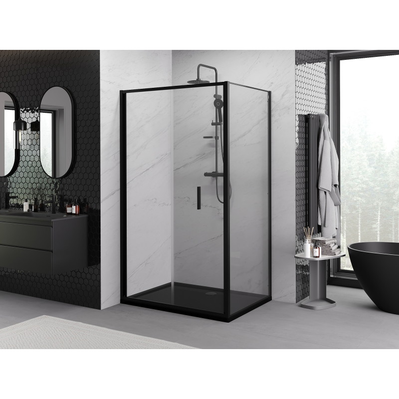 Mexen Exo cabine de douche pliante 75 x 100 cm, transparent, noir - 816-075-100-70-00