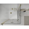 Mexen Lima Duo cabine de douche pliante 90 x 90 cm, transparent, or + receveur plat - 856-090-090-50-02-4010G