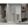 Mexen Lima Duo cabine de douche pliante 90 x 90 cm, transparent, or + receveur plat - 856-090-090-50-02-4010G