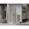 Mexen Lima Duo cabine de douche pliante 90 x 90 cm, transparente, dorée + bac à douche plat - 856-090-090-50-02-4010G