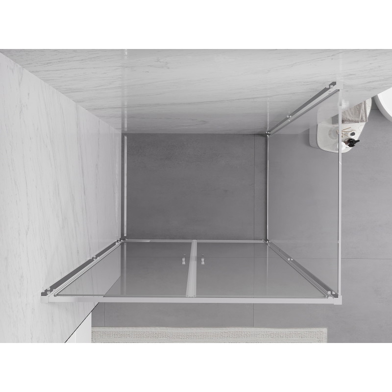 Mexen Exo-B Duo cabine de douche pivotante 100 x 80 cm, transparente, chrome - 814-100-080-01-00
