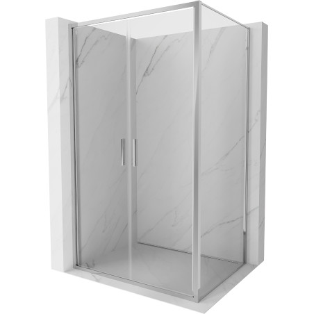 Mexen Exo-B Duo cabine de douche pivotante 100 x 80 cm, transparente, chrome - 814-100-080-01-00