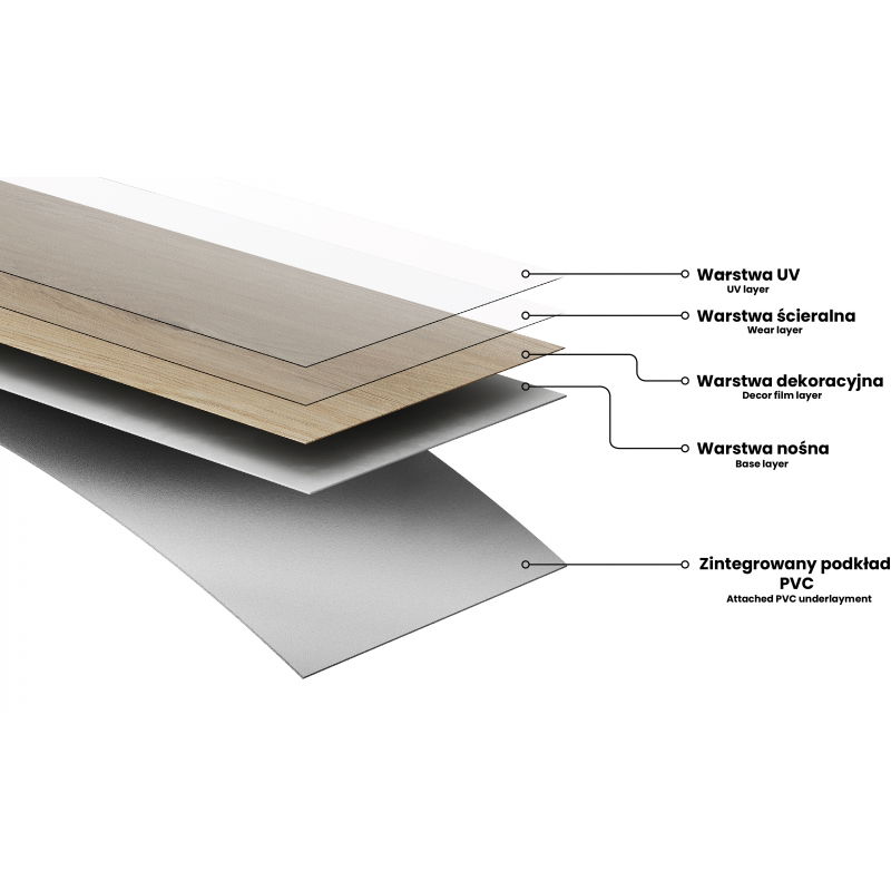 Mexen Tulsa panneaux vinyles 1227 x 187 mm LVT Dryback 2,5 mm, sous-couche PVC, 4 V-Joint, Pin - F1376-1227-187-255-4V1-01