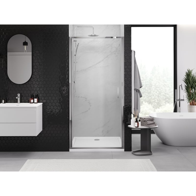 Mexen Exo porte de douche battante 90 cm, transparent, chrome - 817-090-000-01-00