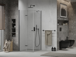Mexen Lima cabine de douche pliante 90 x 90 cm, transparente, noire - 856-090-090-70-00