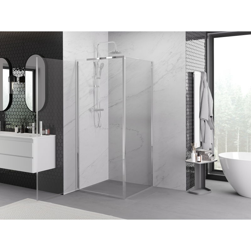 Mexen Exo cabine de douche pivotante 70 x 70 cm, transparente, chrome - 817-070-070-01-00