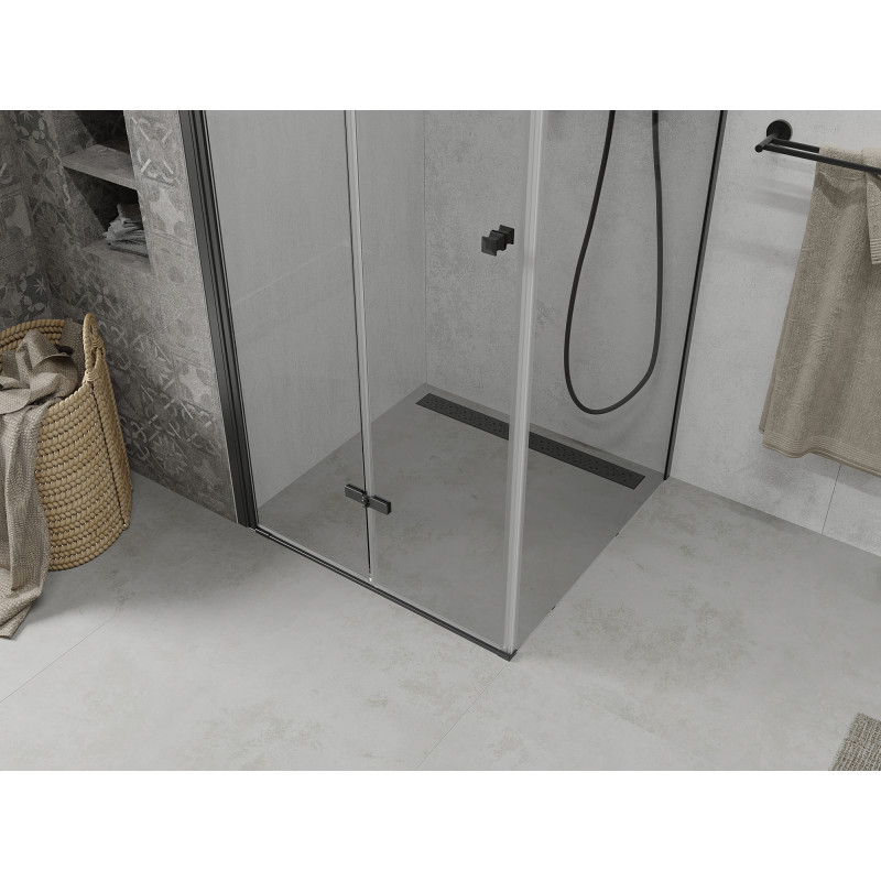 Mexen Lima cabine de douche pliante 100 x 100 cm, transparente, noire - 856-100-100-70-00
