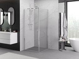 Mexen Exo cabine de douche pivotante 90 x 90 cm, transparente, chrome - 817-090-090-01-00