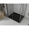 Mexen Lima cabine de douche pliante 90 x 100 cm, transparent, noir + receveur de douche Flat, noir - 856-090-100-70-00-4070B