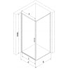 Mexen Exo cabine de douche pivotante 90 x 75 cm, transparent, chrome - 817-090-075-01-00