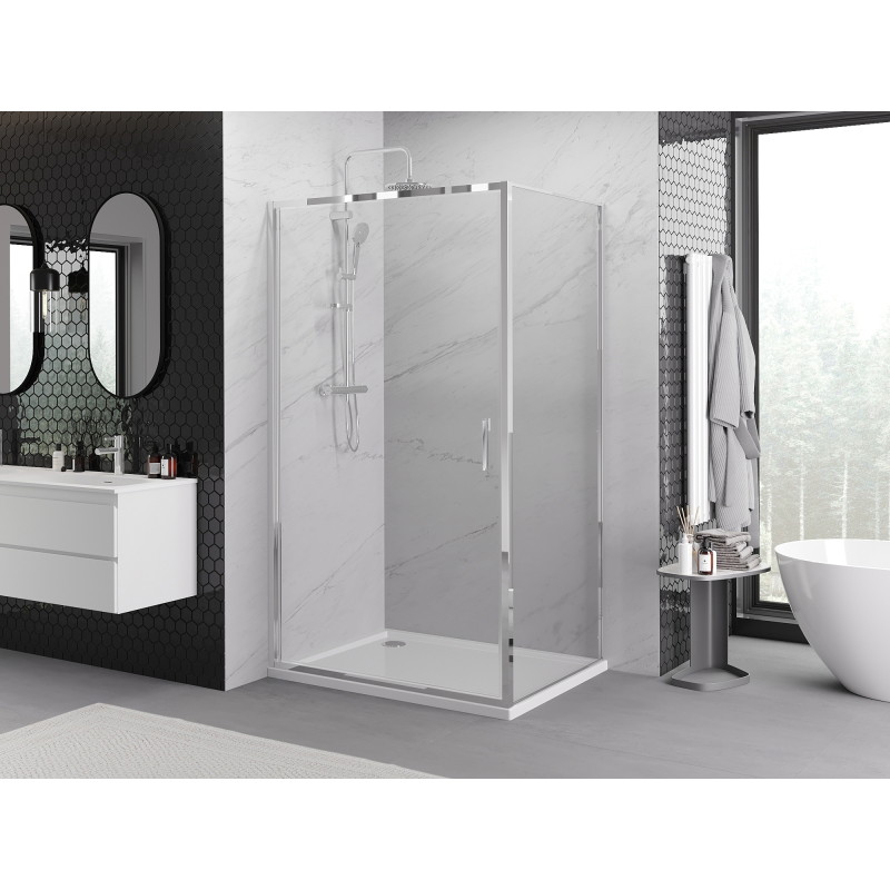 Mexen Exo-B cabine de douche pivotante 90 x 100 cm, transparente, chromée - 817-090-100-01-00