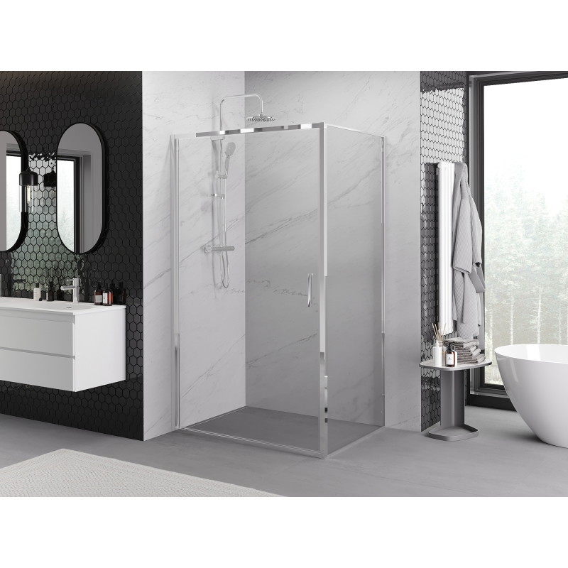 Mexen Exo-B cabine de douche pivotante 90 x 100 cm, transparente, chromée - 817-090-100-01-00