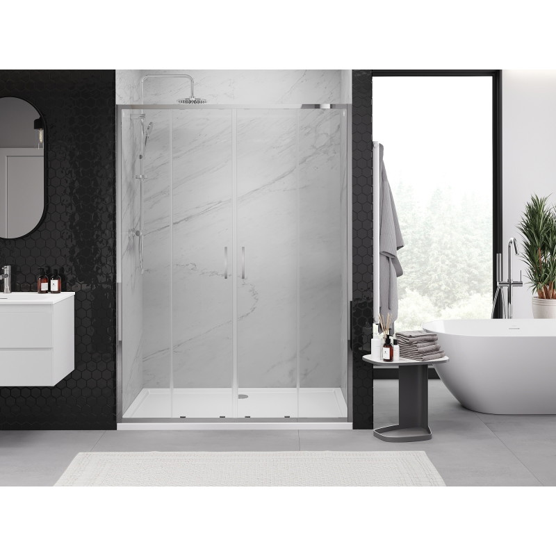 Mexen Exo-S Duo porte de douche double coulissante 160 cm, transparente, chromée - 8152-160-000-01-00