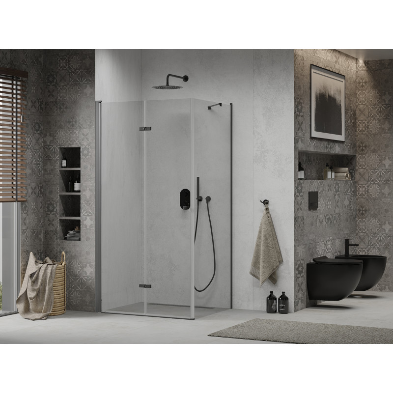 Mexen Lima cabine de douche pliante 80 x 70 cm, transparente, noire - 856-080-070-70-00