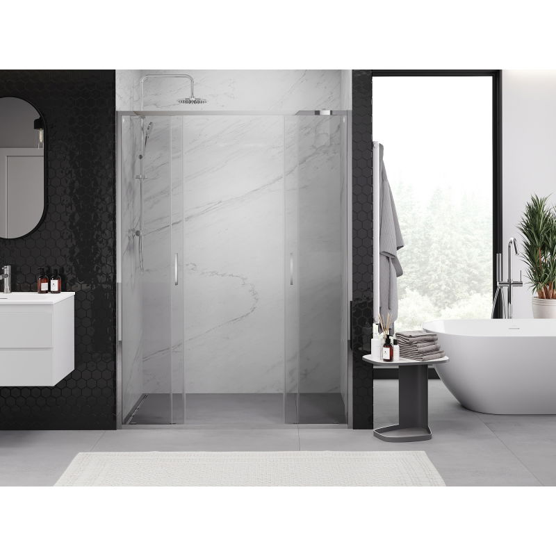 Mexen Exo porte de douche coulissante double 150 cm, transparent, chrome - 8152-150-000-01-00