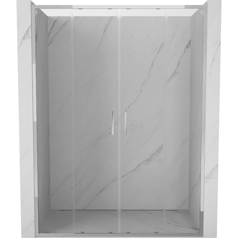 Mexen Exo porte de douche coulissante double 160 cm, transparent, chrome - 8152-160-000-01-00