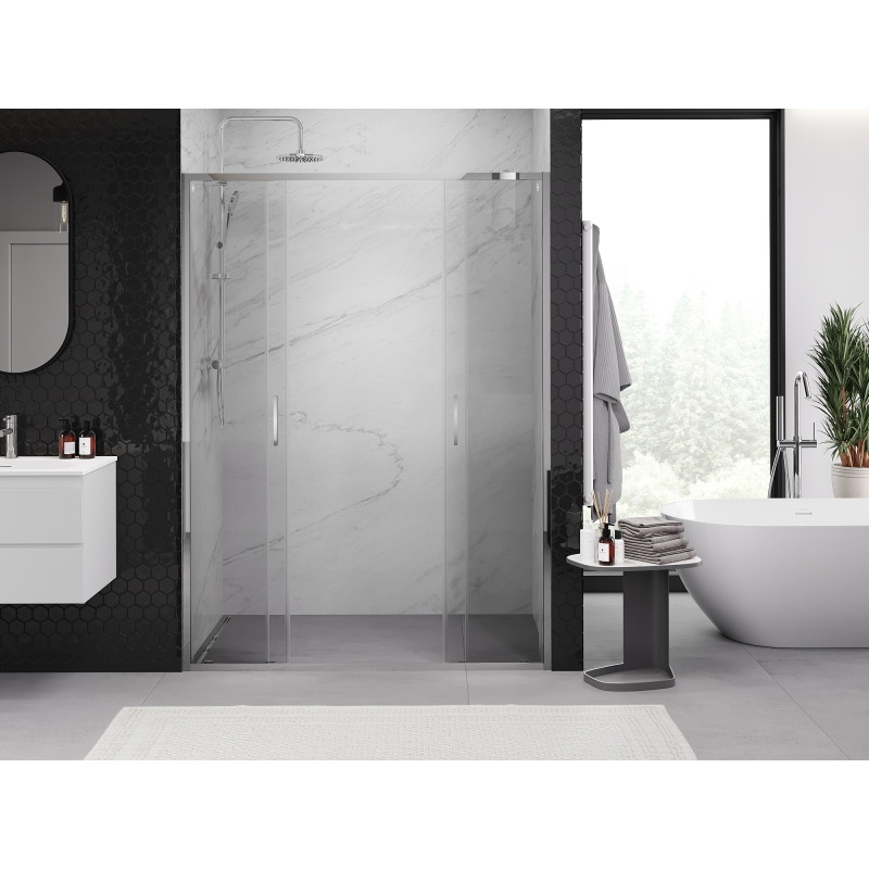 Mexen Exo-S Duo porte de douche double coulissante 160 cm, transparente, chromée - 8152-160-000-01-00