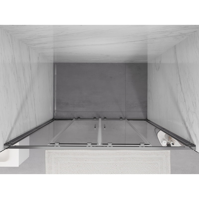Mexen Exo-S Duo porte de douche double coulissante 160 cm, transparente, chromée - 8152-160-000-01-00