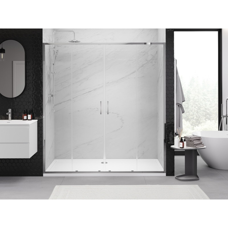 Mexen Exo porte de douche double coulissante 170 cm, transparent, chrome - 8152-170-000-01-00