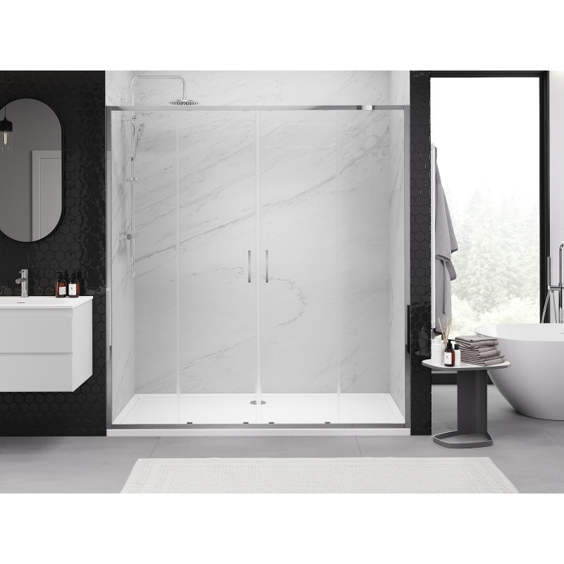 Mexen Exo-S Duo portes de douche doubles coulissantes 170 cm, transparentes, chromées - 8152-170-000-01-00