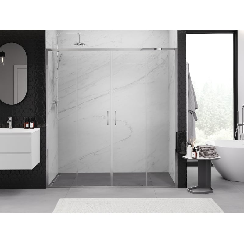 Mexen Exo portes de douche coulissantes doubles 190 cm, transparent, chrome - 8152-190-000-01-00