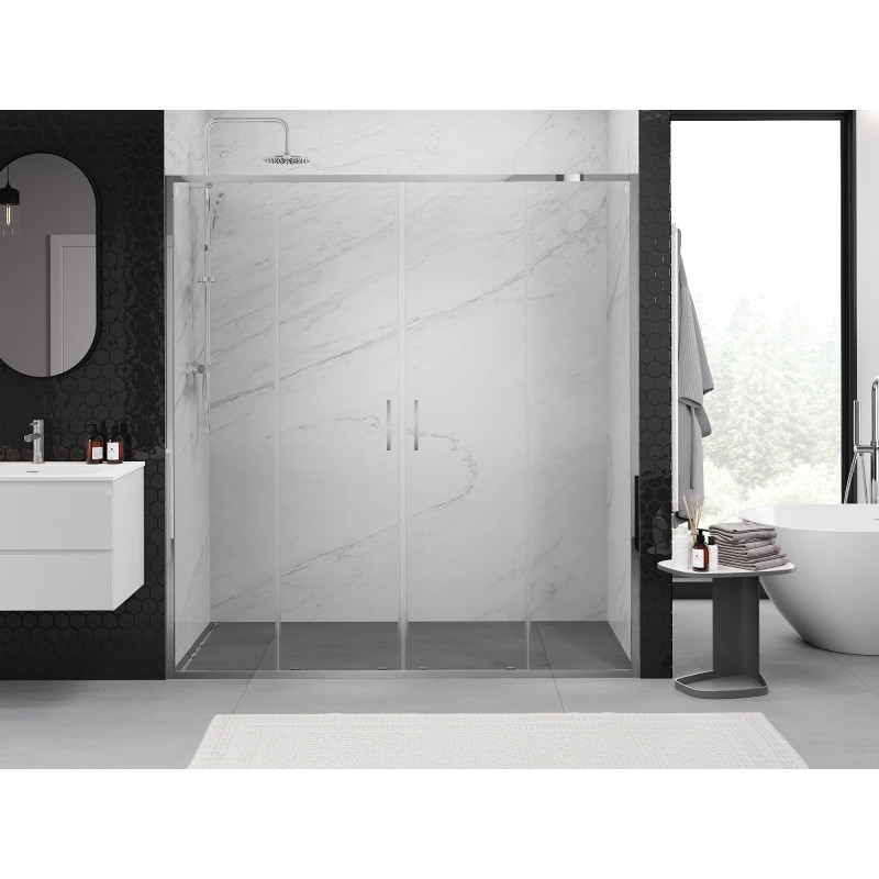 Mexen Exo-S Duo portes de douche doubles coulissantes 190 cm, transparentes, chromées - 8152-190-000-01-00