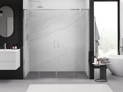 Mexen Exo-S Duo portes de douche doubles coulissantes 190 cm, transparentes, chromées - 8152-190-000-01-00