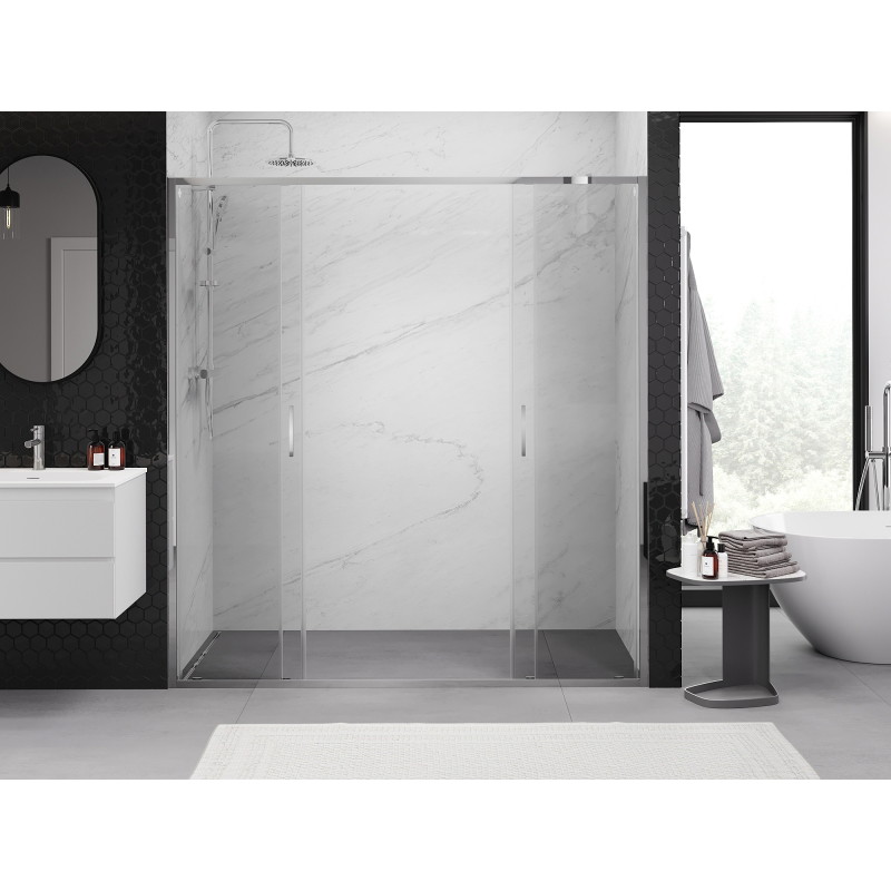 Mexen Exo-S Duo portes de douche doubles coulissantes 180 cm, transparentes, chromées - 8152-180-000-01-00