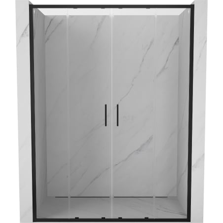 Mexen Exo portes de douche double coulissantes 150 cm, transparentes, noires - 8152-150-000-70-00