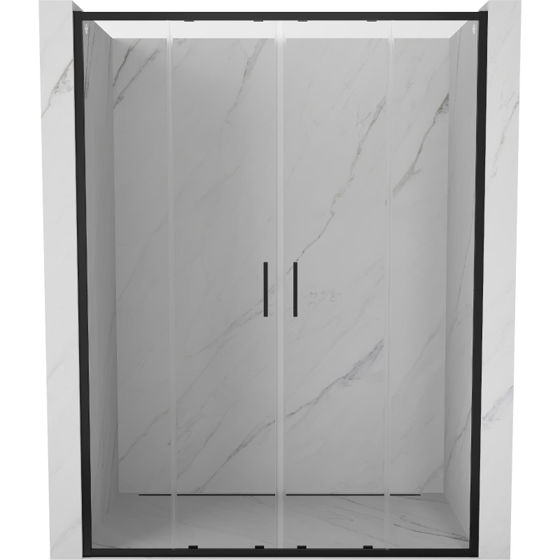 Mexen Exo-S Duo portes de douche doubles coulissantes 160 cm, transparentes, noires - 8152-160-000-70-00
