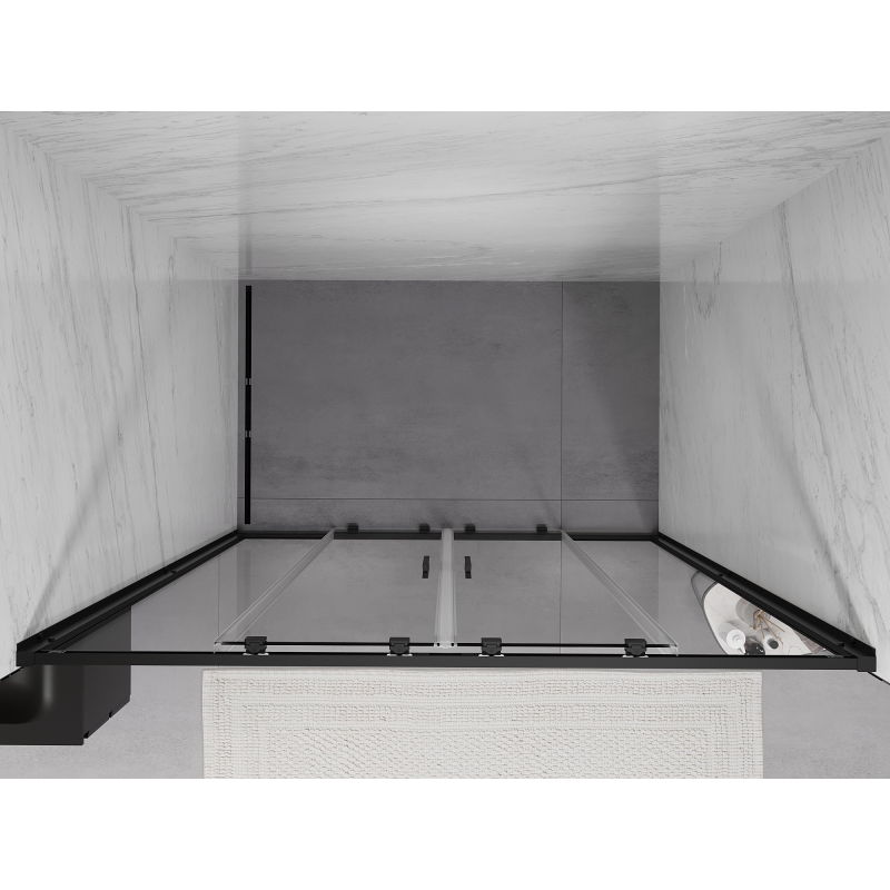 Mexen Exo portes de douche double coulissantes 150 cm, transparentes, noires - 8152-150-000-70-00