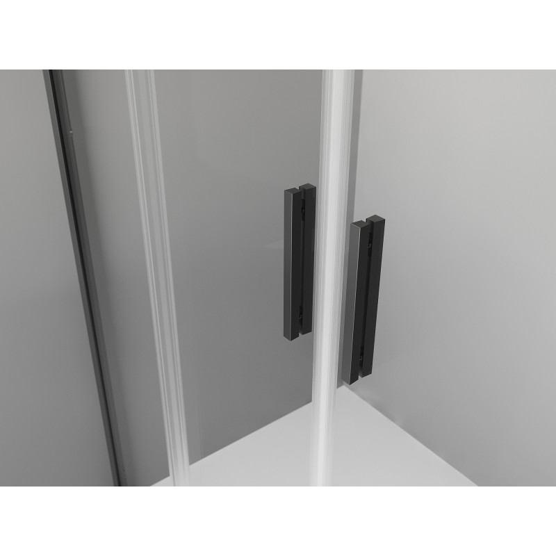 Mexen Exo-S Duo portes de douche doubles coulissantes 160 cm, transparentes, noires - 8152-160-000-70-00
