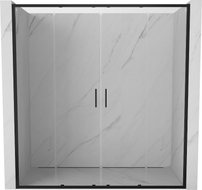 Mexen Exo-S Duo porte de douche double coulissante 170 cm, transparent, noir - 8152-170-000-70-00