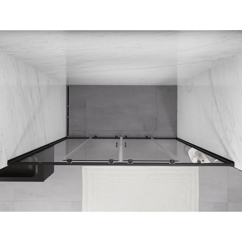 Mexen Exo portes de douche doubles coulissantes 170 cm, transparentes, noires - 8152-170-000-70-00