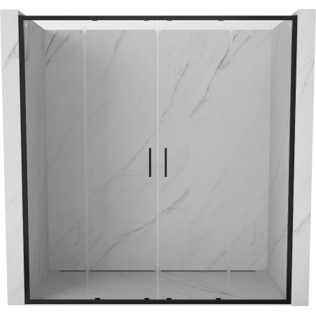 Mexen Exo-S Duo portes de douche doubles coulissantes 180 cm, transparentes, noires - 8152-180-000-70-00