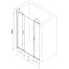 Mexen Exo porte de douche double coulissante 170 cm, transparent, noir - 8152-170-000-70-00