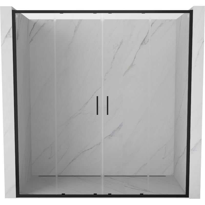 Mexen Exo porte de douche double coulissante 200 cm, transparent, noir - 8152-200-000-70-00