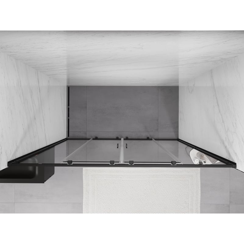 Mexen Exo porte de douche double coulissante 200 cm, transparent, noir - 8152-200-000-70-00