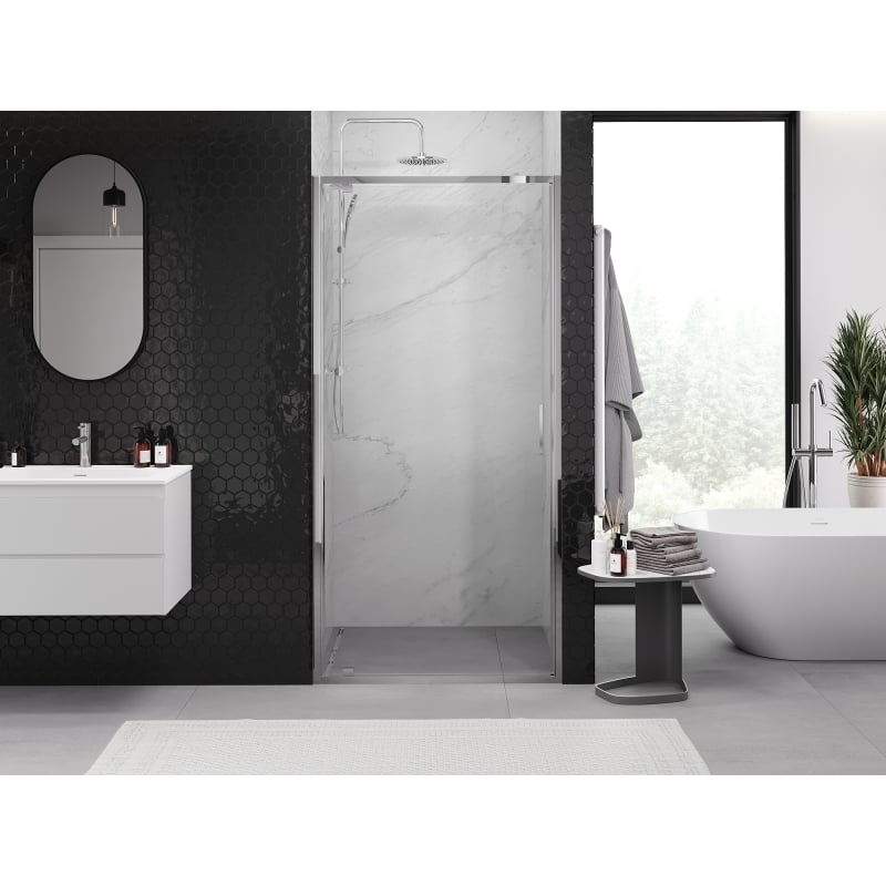 Mexen Exo porte de douche battante 70 cm, transparent, chrome - 8181-070-000-01-00