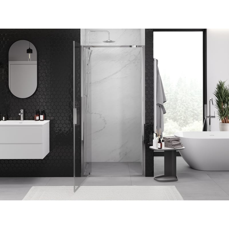 Mexen Exo porte de douche pivotante 90 cm, transparent, chrome - 8181-090-000-01-00